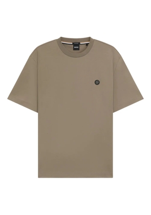 BOSS logo-patch cotton T-shirt - Neutrals