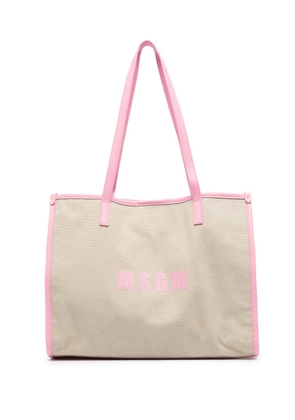 MSGM medium logo-print tote bag - Neutrals