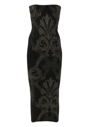 Wolford x ETRO baroque-jacquard metallic midi dress - Black