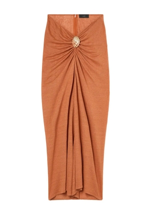 Alanui Mermaid Inside gathered midi skirt - Orange