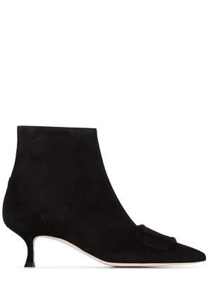 Manolo Blahnik Baylow tonal buckle ankle boots - Black