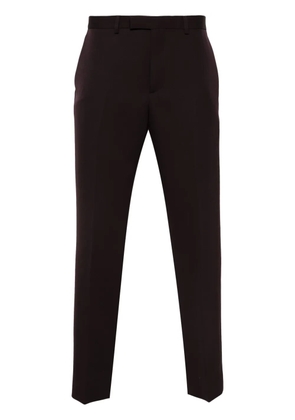 Gucci logo-embroidered wool trousers - Brown