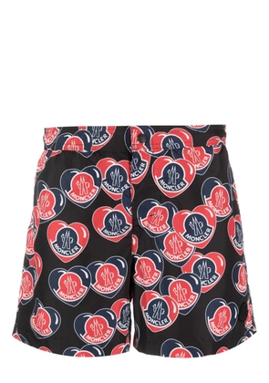 Moncler logo-print swim shorts - Black