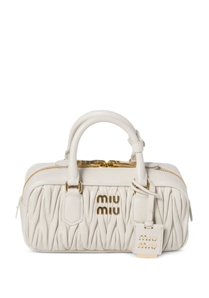 Miu Miu Arcadie matelassé arcadie leather tote bag - White