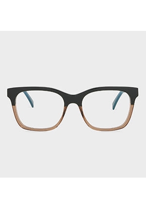 Paul Smith Green Transparent 'Madron' Clip-On Spectacles Multicolour