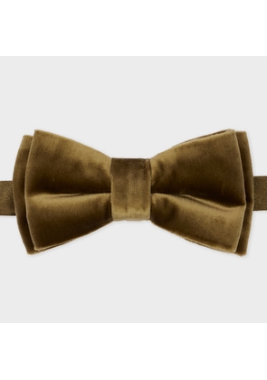 Paul Smith Gold Velvet Pre-Tied Bow Tie Green