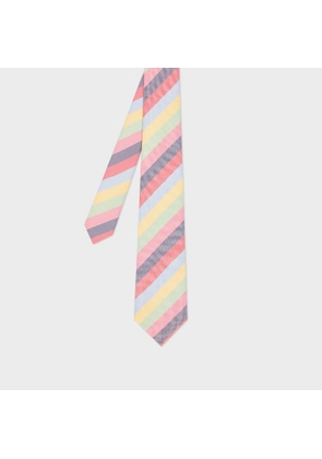 Paul Smith Red Multistripe Silk Tie Multicolour