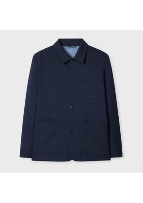 Paul Smith Dark Navy Two-Ply Hopsack Wool Work Jacket Blue