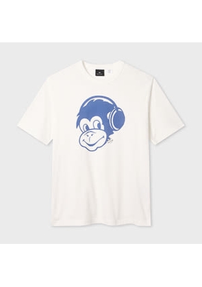 PS Paul Smith White 'Monkey Headphones' Print T-Shirt