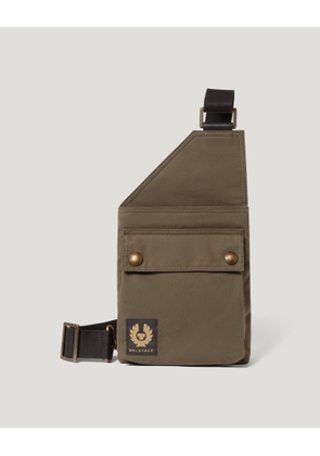 Belstaff Trialmaster Crossbody Bag Unisex's Waxed Cotton Faded Olive Size One Size