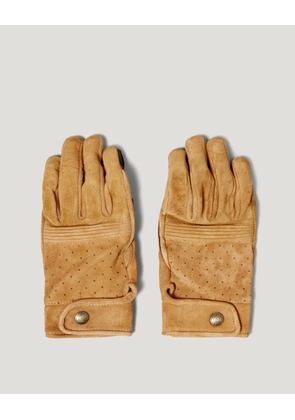 Belstaff Montgomery Motorcycle Glove Unisex's Goatskin Suede Sand Size 2XL