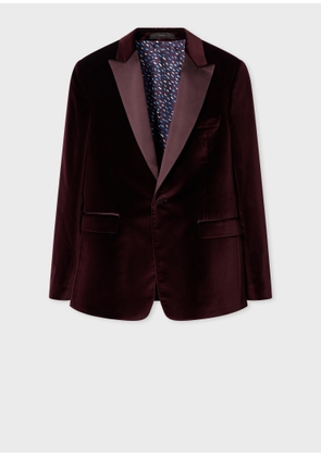 Paul Smith The Soho - Tailored-Fit Burgundy Velvet Evening Blazer
