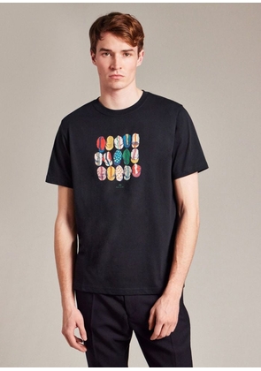 PS Paul Smith Navy 'Cycling Caps' Print T-Shirt Blue