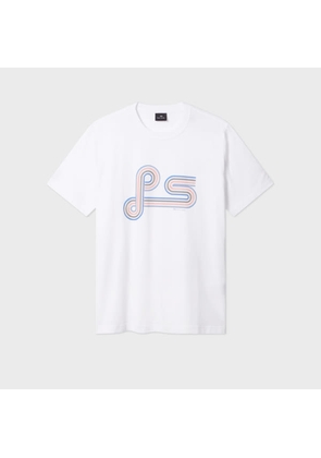 PS Paul Smith White Organic Cotton 'PS' Spiral Print T-Shirt