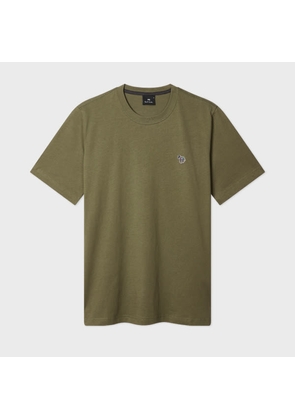 PS Paul Smith Khaki Green Organic Cotton Zebra Logo T-Shirt