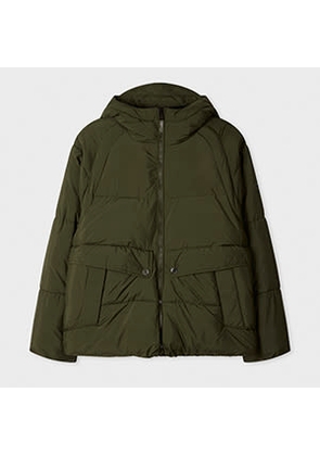 PS Paul Smith Forest Green Recycled Polyester Hooded Puffer Jacket