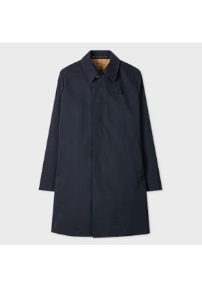 Paul Smith Navy Double-Face Cotton-Nylon Mac Blue