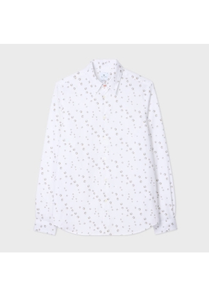 PS Paul Smith Tailored-Fit White 'Dice' Print Shirt