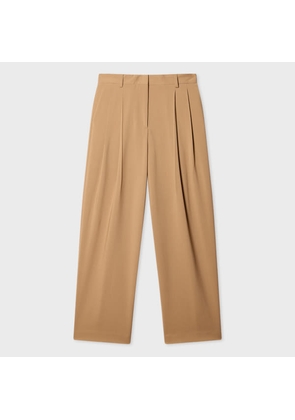 Paul Smith Women's Wool Pleated Trousers Brown