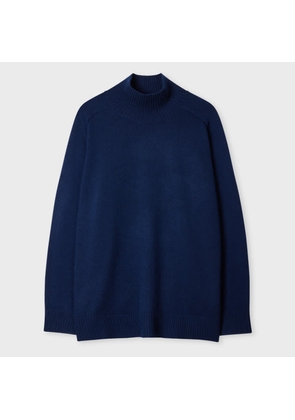 Paul Smith Women's Navy Cashmere-Blend Roll Neck Sweater Blue