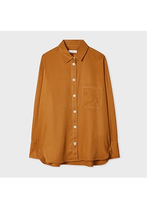 PS Paul Smith Women's Camel Shirt with Topstitching Orange
