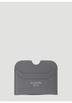 Acne Studios Logo Print Leather Cardholder - Man Wallets & Cardholders Grey One Size