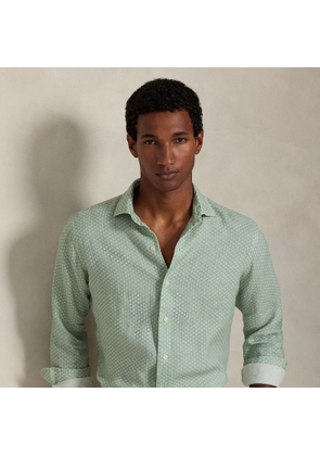 Custom Fit Equestrian-Print Linen Shirt