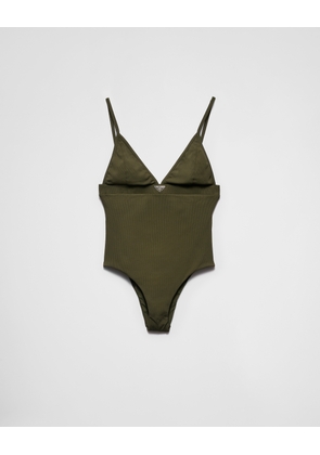 Ribbed knit one-piece swimsuit