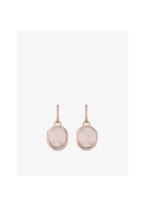 Womens Monica Vinader Siren Wire 18ct Rose Gold Vermeil and Rose Quartz Earrings