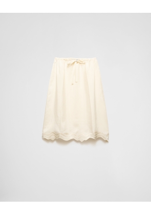 Embroidered silk habutai skirt