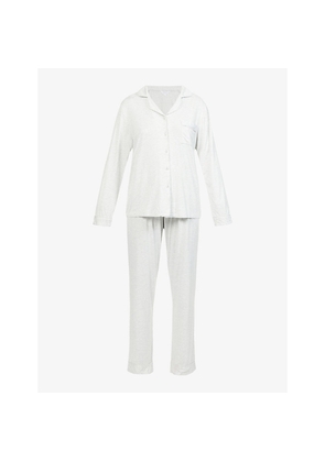 Womens The Nap Co All-Over Pattern Piped Stretch-Jersey Pyjama Set