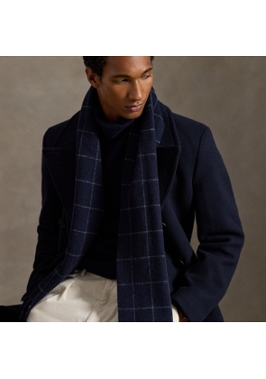 Windowpane Plaid Wool-Blend Scarf