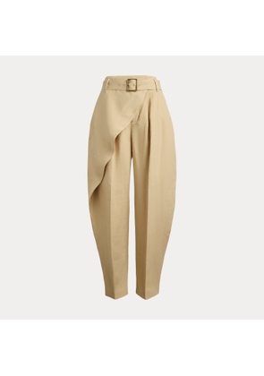 Linen Tapered Wrap Trousers