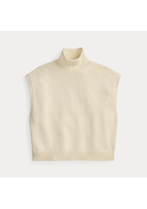 Sleeveless Cotton Roll Neck Jumper