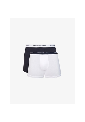 Mens Emporio Armani Pack Of Two Logo-Embellished Stretch-Cotton Boxers
