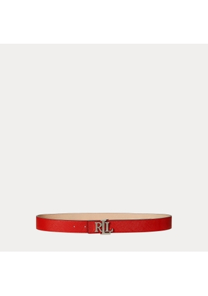Logo Reversible Textured Leather Belt