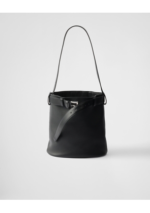 Prada Buckle leather bucket bag with belt