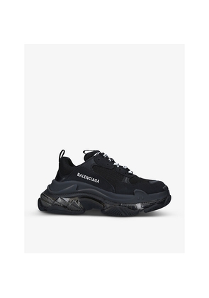 Womens Balenciaga Triple S Leather and Mesh Mid-Top Trainers