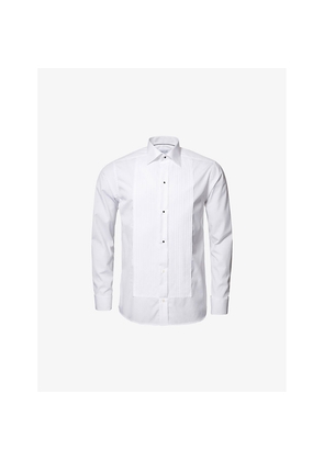 Mens Eton Piqué Slim-Fit Cotton Black Tie Shirt