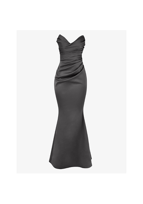 Womens House of CB Fleur Sweetheart-Neckline Fishtail-Hem Woven Maxi Dress