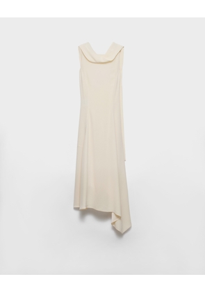 Asymmetrical satin crepe dress