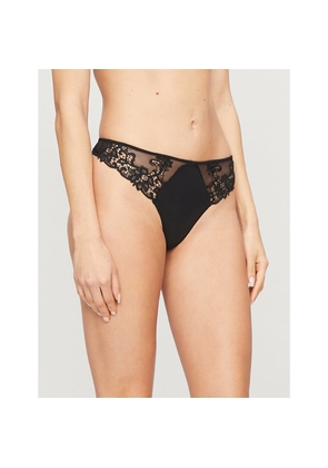 Womens Simone Perele Saga Mesh and Stretch-Lace Thong