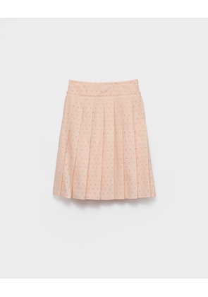 Pleated eyelet lace skirt