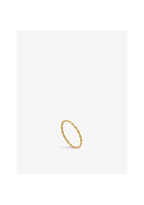 Womens Monica Vinader Corda Skinny 18ct Yellow Gold-Plated Vermeil Sterling-Silver Ring