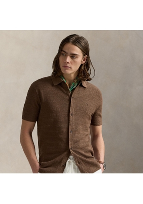 Textured Cotton-Linen Shirt Jumper