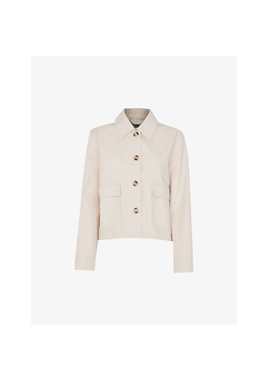 Womens Whistles Marie Boxy-Fit Button-Up Cotton Jacket