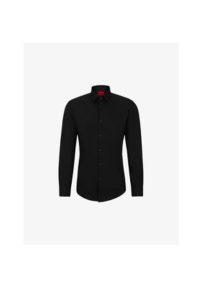 Mens Hugo Slim-Fit Long-Sleeved Cotton-Poplin Shirt