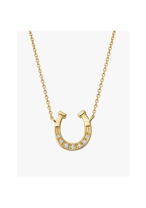Womens Astley Clarke Horseshoe 14ct Yellow-Gold and 0.095ct Lab-Grown Diamond Pendant Necklace