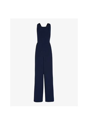 Womens Whistles Tie-Back Maxi Stretch-Woven Jumpsuit
