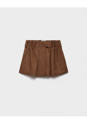 Pinstriped mouliné wool miniskirt